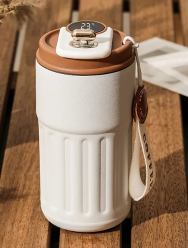 Insulated Smart Water Bottle with LED Temperature Display, Leakproof Lid, Stainless Steel Double Wall Vacuum Flask, Intelligent Coffee Cup, Hot Cold 6 Hours, for Travel Car